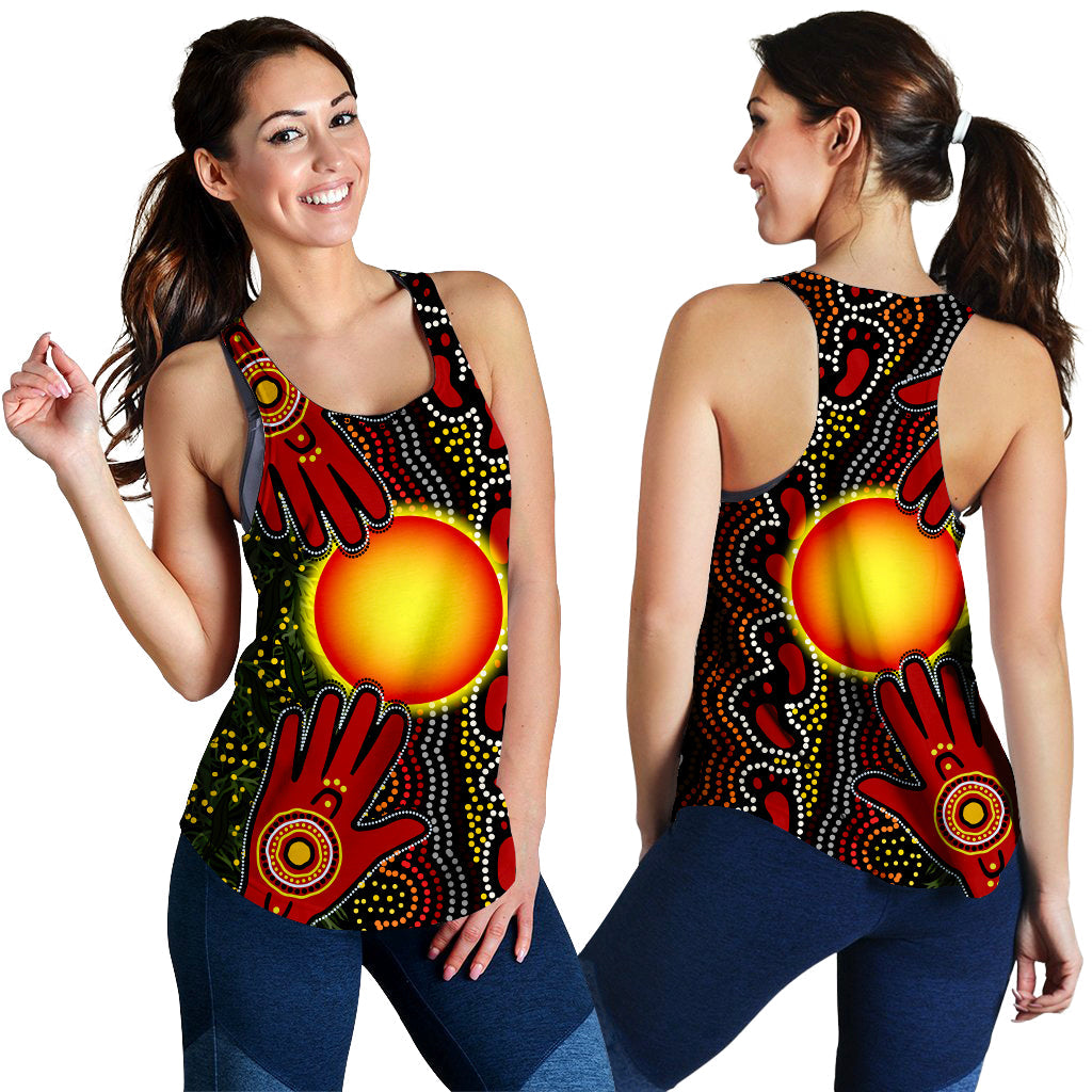 aboriginal-dot-painting-women-racerback-tank-go-to-touch-the-sun
