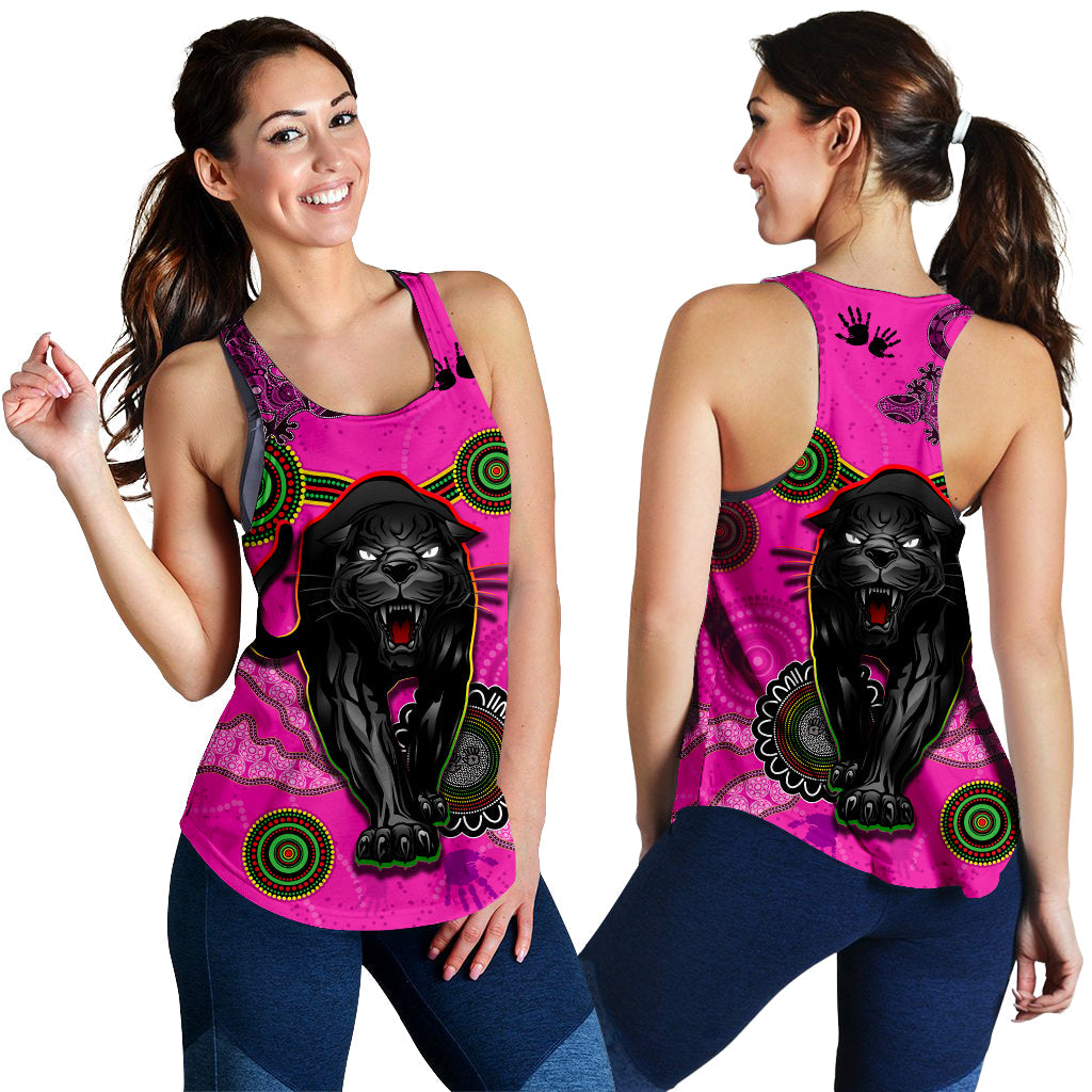 panthers-women-racerback-tank-aboriginal-with-lizard