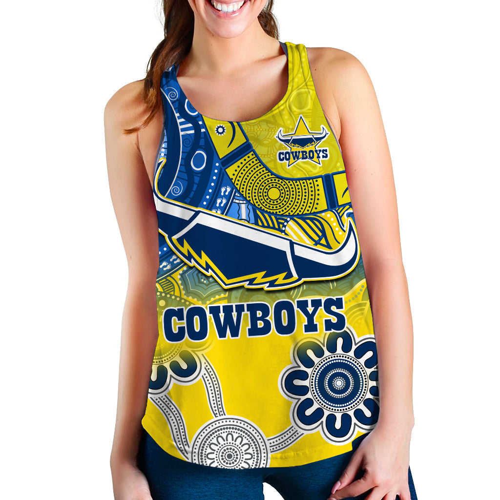 custom-personalised-cowboys-rugby-women-racerback-tank-aboriginal-boomerang-go-premiers-north-queensland