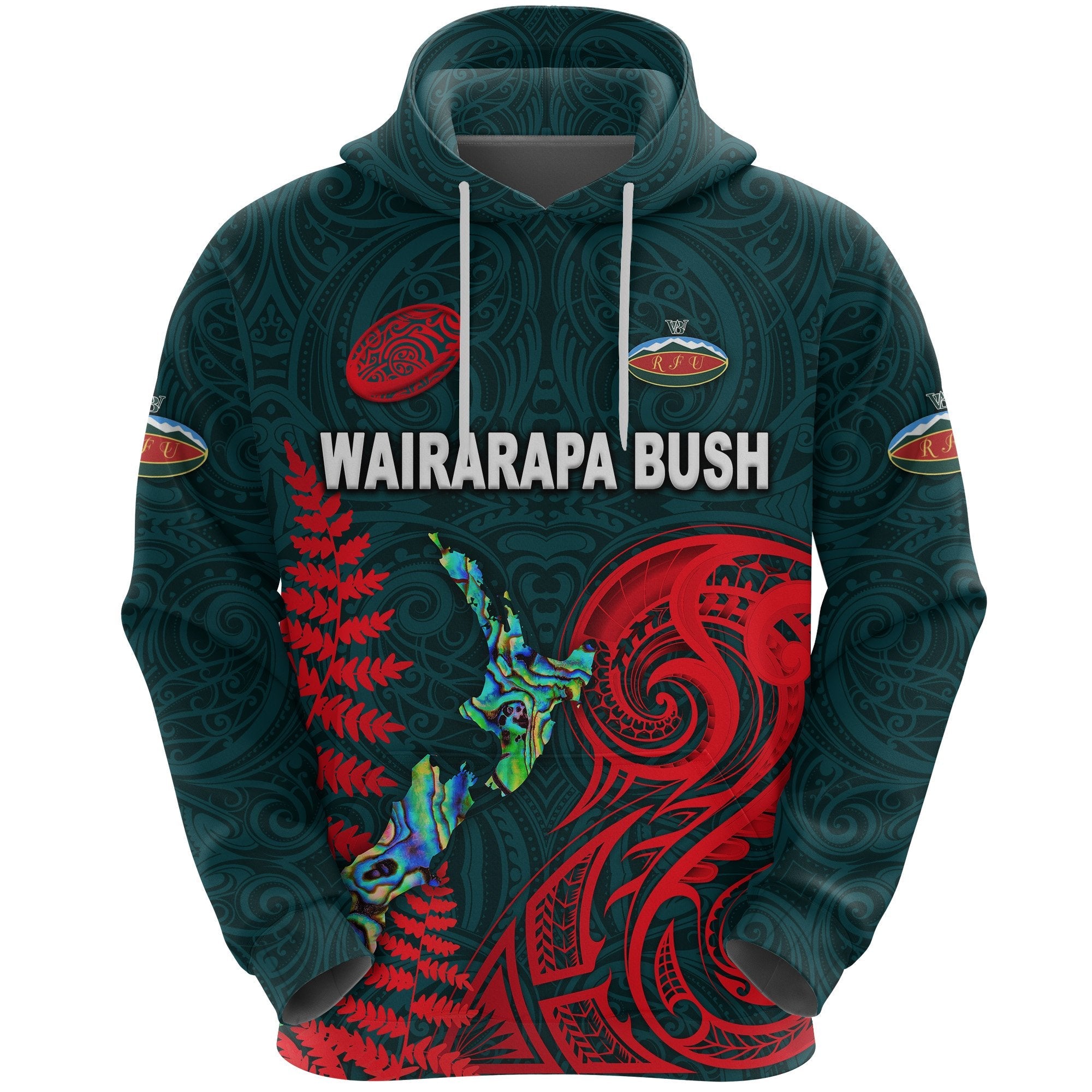 custom-personalised-maori-wairarapa-bush-rugby-hoodie-new-zealand-silver-fern-custom-text-and-number