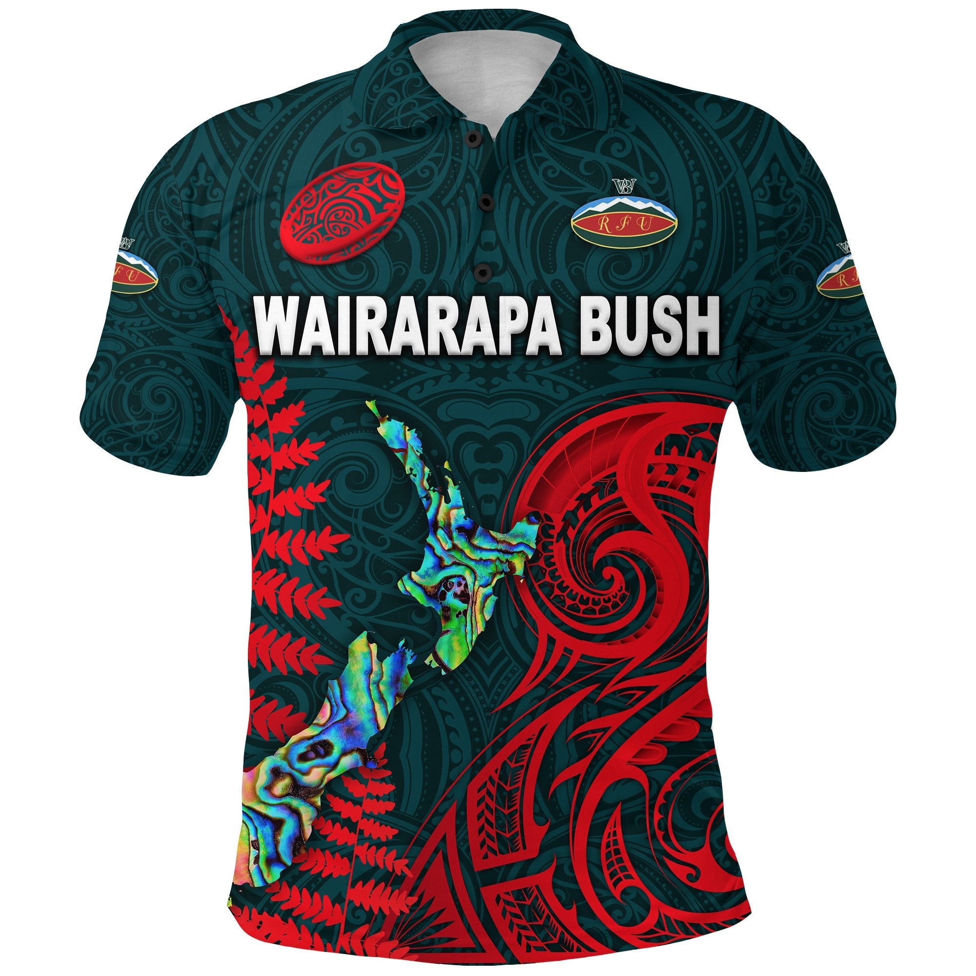 custom-personalised-maori-wairarapa-bush-rugby-polo-shirt-new-zealand-silver-fern-custom-text-and-number