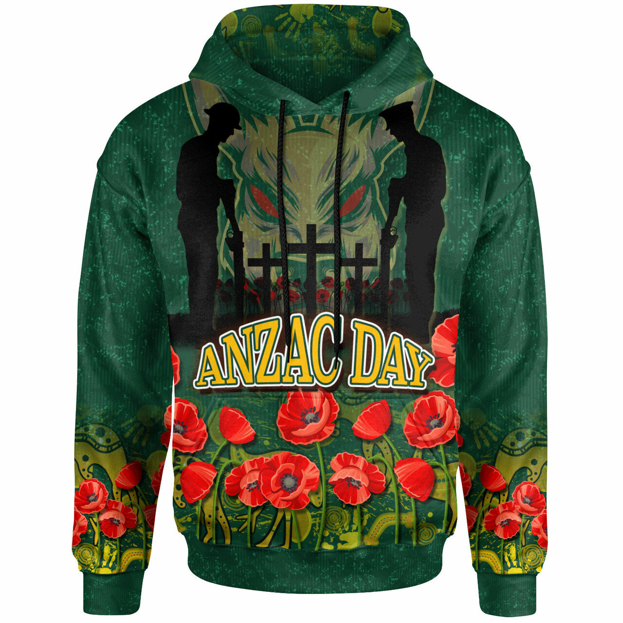 Wallabies Rugby Hoodie - Custom Anzac Wallabies Aboriginal With Animals Hoodie LT10