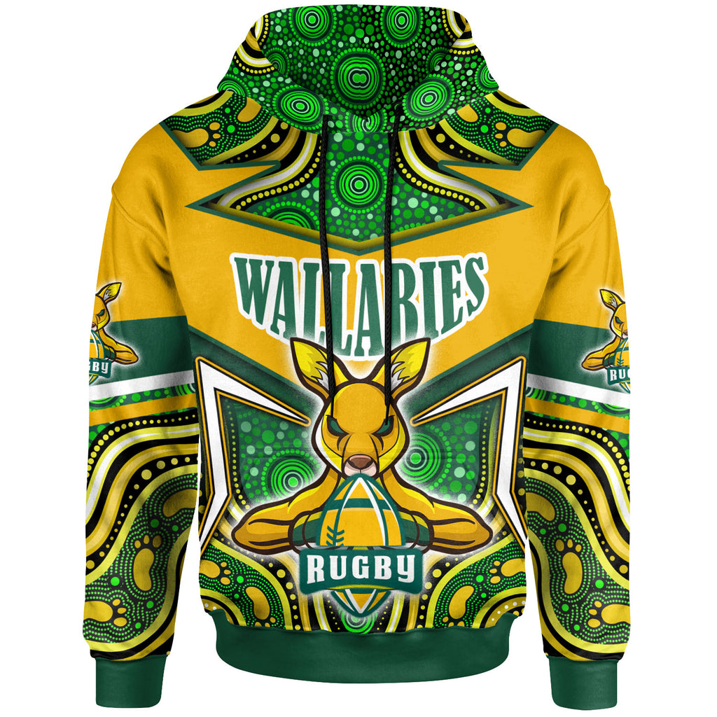 wallabies-rugby-hoodie-custom-super-kangaroo-rugby-ball-mascot-aboriginal-style-hoodie