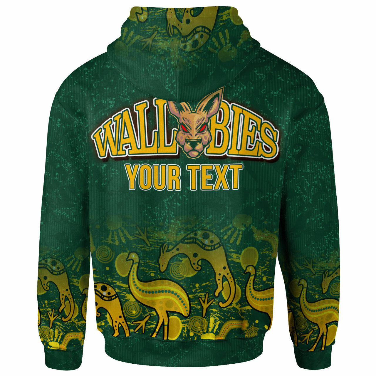 Wallabies Rugby Hoodie - Custom Wallabies Aboriginal With Animals Hoodie LT10