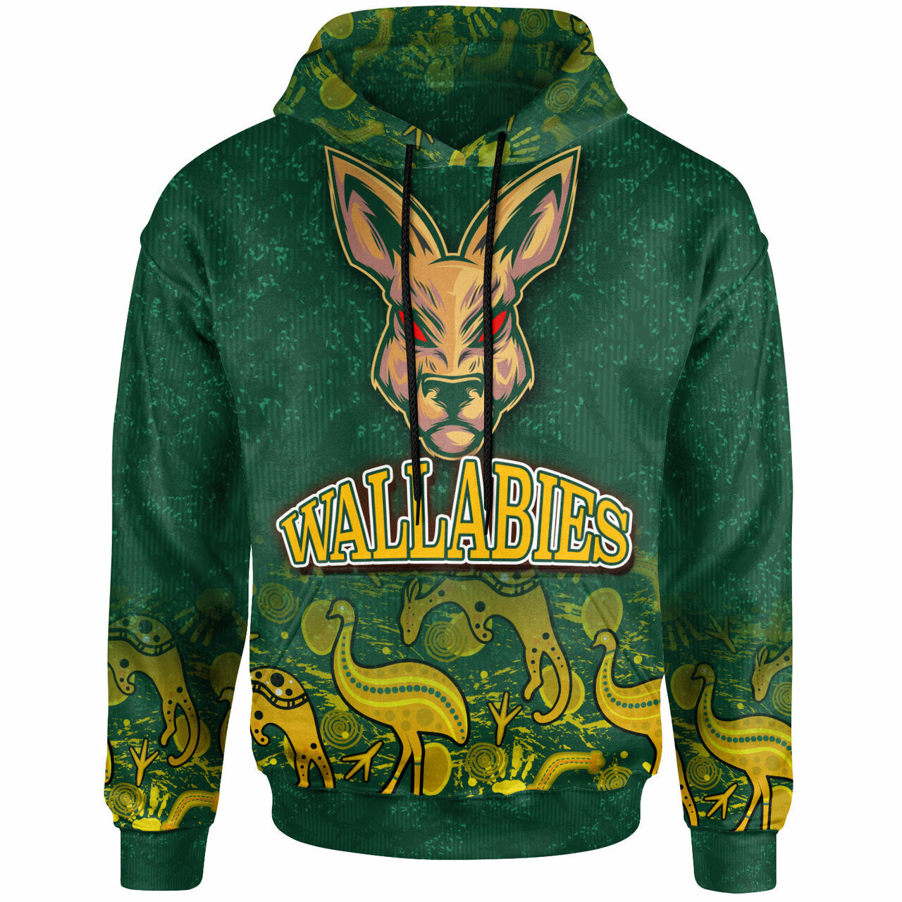 Wallabies Rugby Hoodie - Custom Wallabies Aboriginal With Animals Hoodie LT10