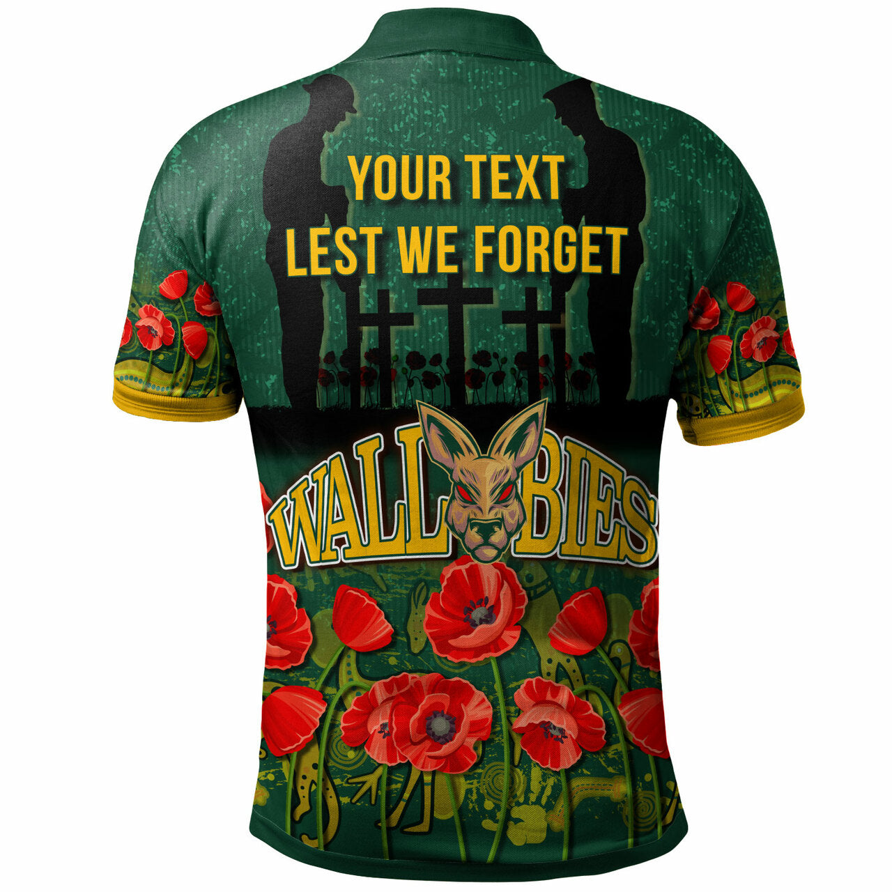 wallabies-rugby-polo-shirt-custom-anzac-wallabies-aboriginal-with-animals-polo-shirt