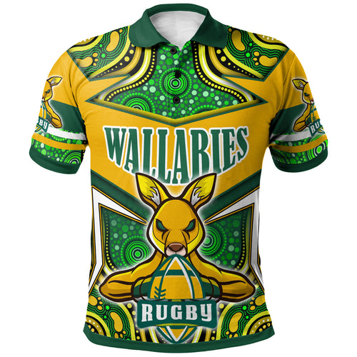 wallabies-rugby-polo-shirt-custom-super-kangaroo-rugby-ball-mascot-aboriginal-style-polo-shirt