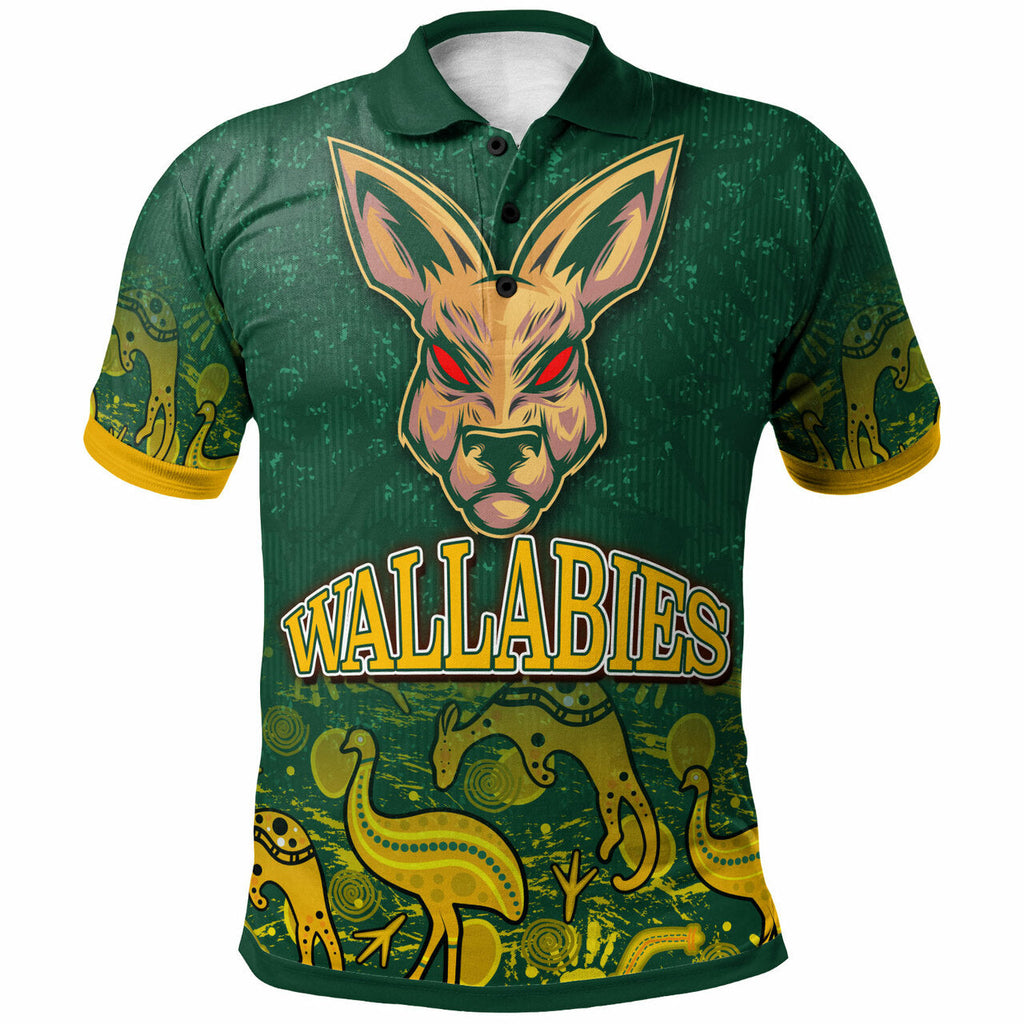 wallabies-rugby-polo-shirt-custom-wallabies-aboriginal-with-animals-polo-shirt
