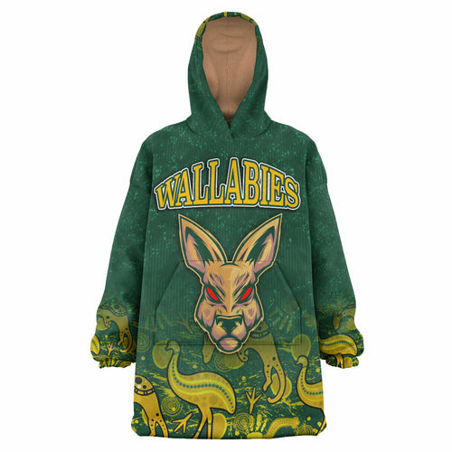 wallabies-rugby-snug-hoodie-custom-wallabies-aboriginal-with-animals-oodie-blanket