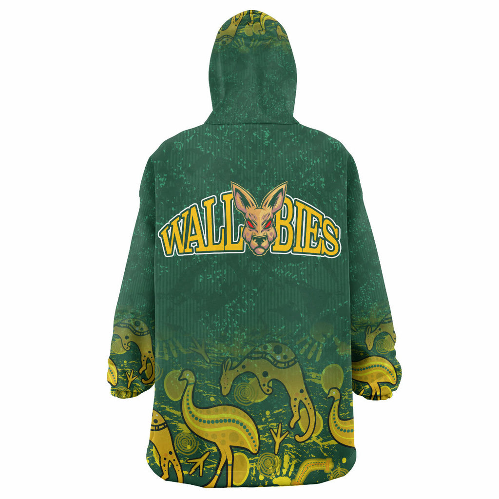 wallabies-rugby-snug-hoodie-custom-wallabies-aboriginal-with-animals-oodie-blanket