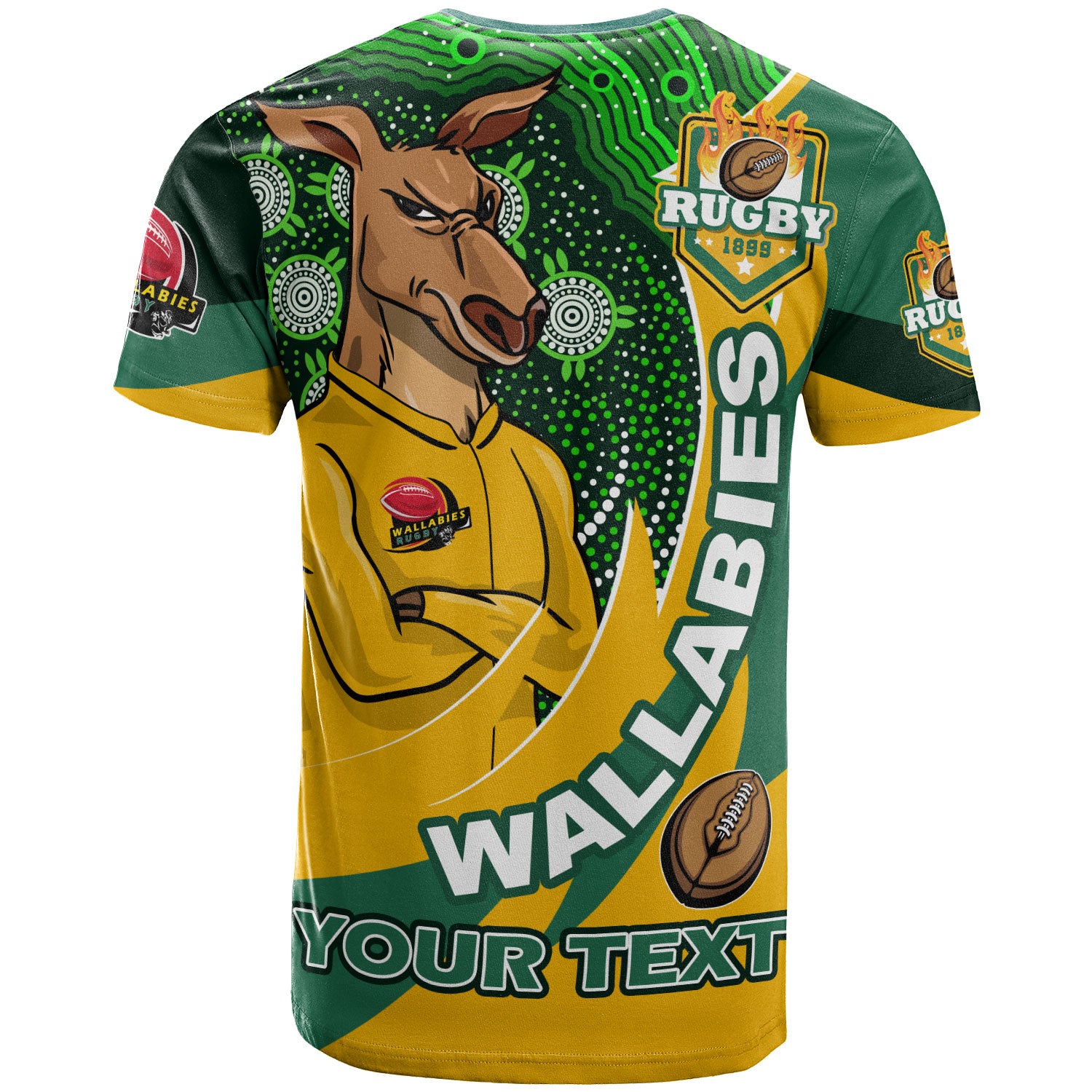 wallabies-rugby-t-shirt-custom-kangaroo-rugby-ball-aboriginal-curve-style-t-shirt