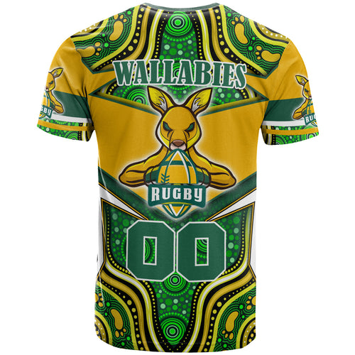 wallabies-rugby-t-shirt-custom-super-kangaroo-rugby-ball-mascot-aboriginal-style-t-shirt
