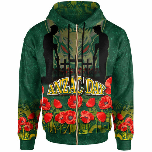 Wallabies Rugby Hoodie - Custom Anzac Wallabies Aboriginal With Animals Hoodie LT10