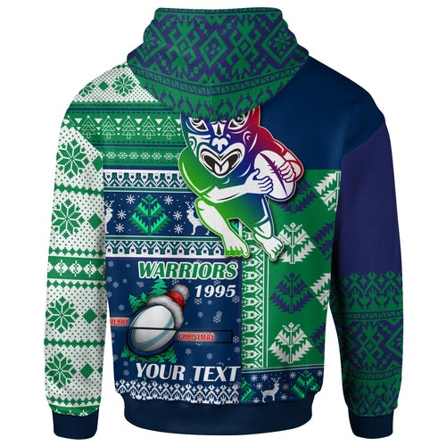 warriors-rugby-hoodie-custom-christmas-snowflakes-warriors-mascot-hoodie