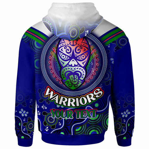 Warriors Rugby Hoodie - Custom Warriors Aboriginal Dot Art Vector Painting With Turtle Hoodie LT10