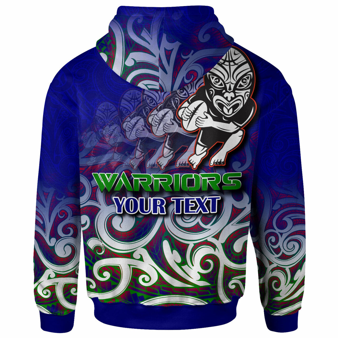 Warriors Rugby Hoodie - Custom Warriors Ruby Maori Patterns Hoodie LT10