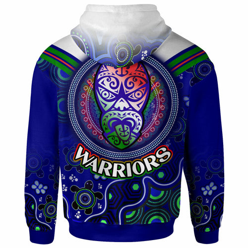 Warriors Rugby Hoodie - Custom Warriors Aboriginal Dot Art Vector Painting With Turtle Hoodie LT10