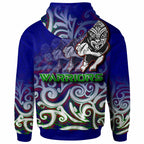 Warriors Rugby Hoodie - Custom Warriors Ruby Maori Patterns Hoodie LT10