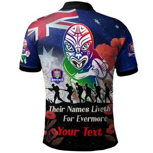warriors-rugby-polo-shirt-custom-remember-them-red-poppy-flowers-polo-shirt