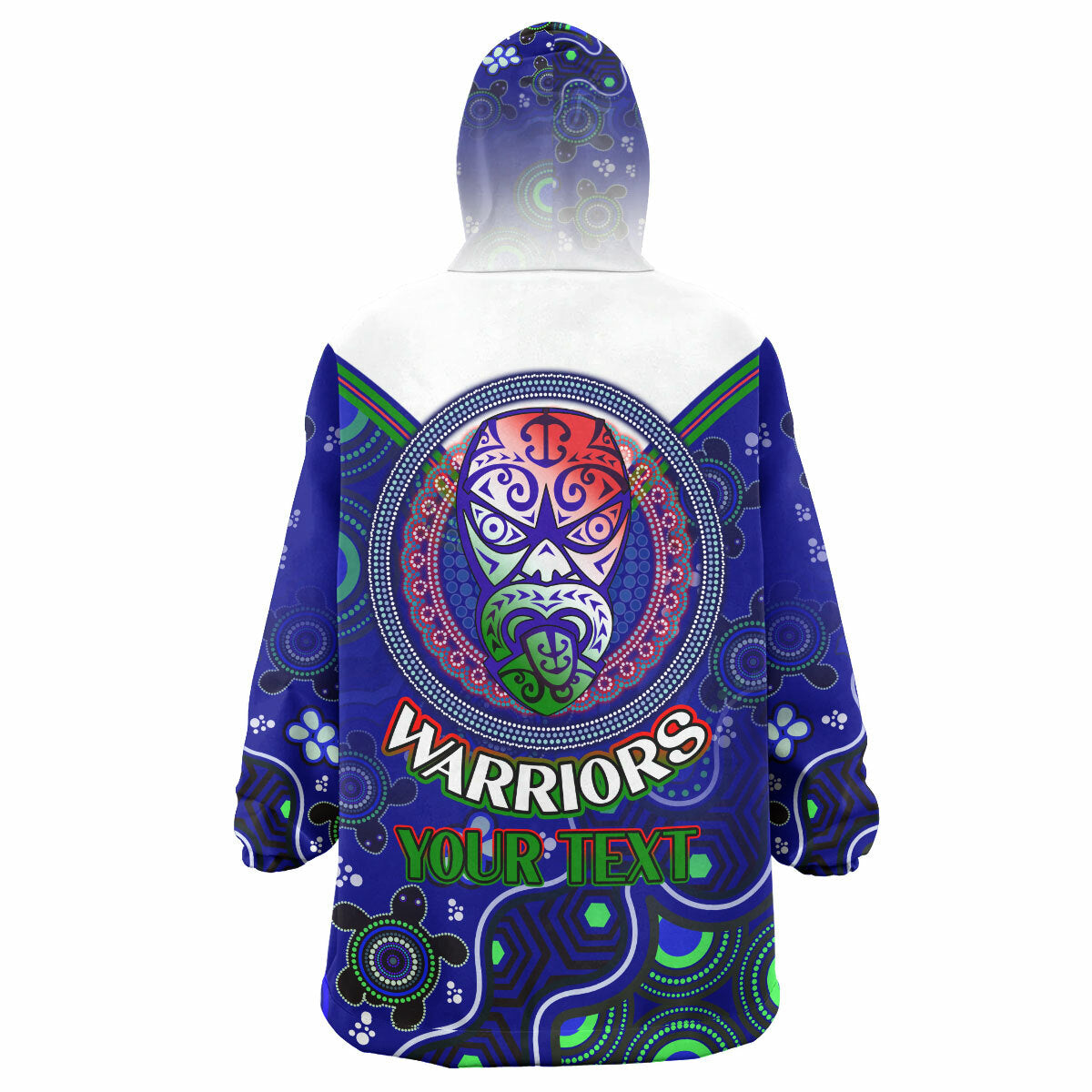 warriors-rugby-snug-hoodie-custom-warriors-aboriginal-dot-art-vector-painting-with-turtle-oodie-blanket