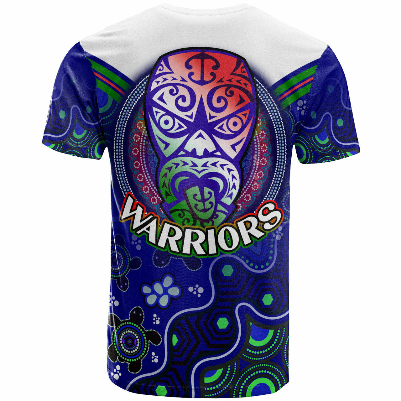 warriors-rugby-t-shirt-custom-warriors-aboriginal-dot-art-vector-painting-with-turtle-t-shirt
