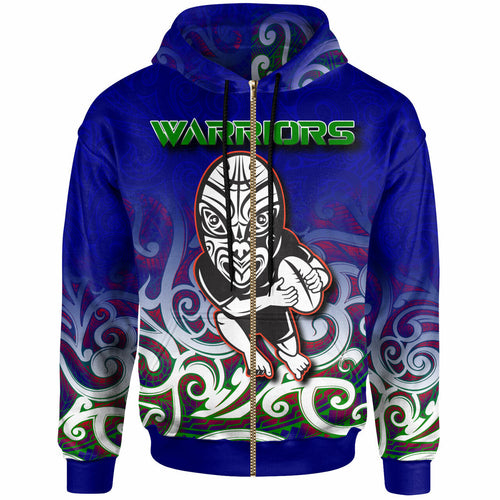 Warriors Rugby Hoodie - Custom Warriors Ruby Maori Patterns Hoodie LT10