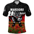 custom-personalised-warriors-anzac-polo-shirt-maori-poppy-flowers-vibes