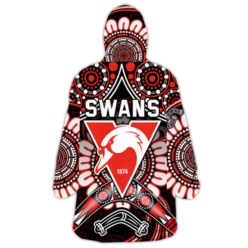 swans-football-wearable-blanket-hoodie-boomerang-indigenous-dots