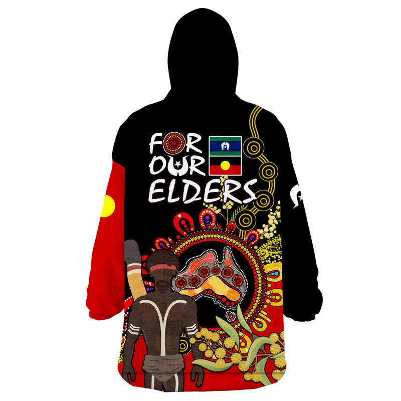 naidoc-2023-indigenous-wearable-blanket-hoodie-australia-map-with-golden-wattle