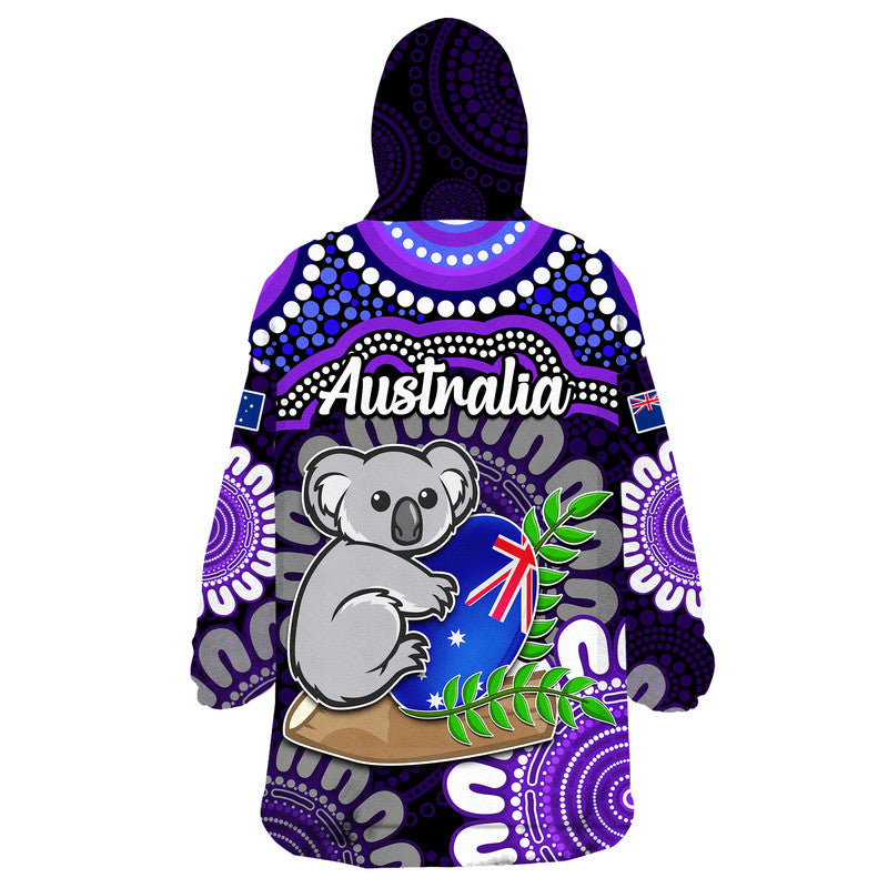 australia-koala-aboriginal-wearable-blanket-hoodie-koala-hugging-rugby-ball-purple