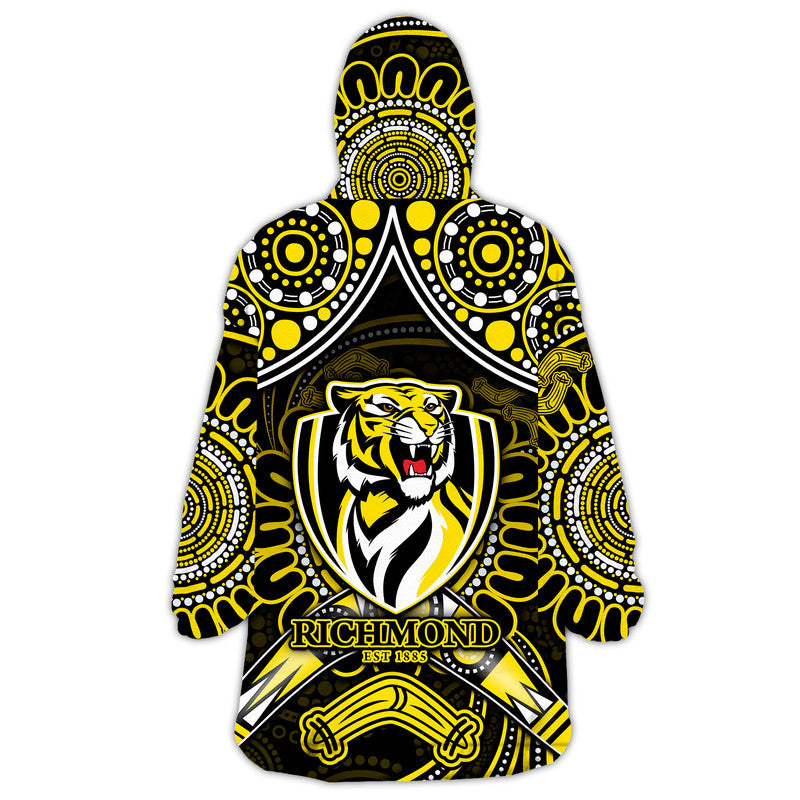 richmond-tigers-football-wearable-blanket-hoodie-boomerang-indigenous-dots