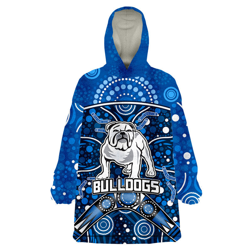 custom-personalised-bulldogs-rugby-wearable-blanket-hoodie-boomerang-indigenous-dots