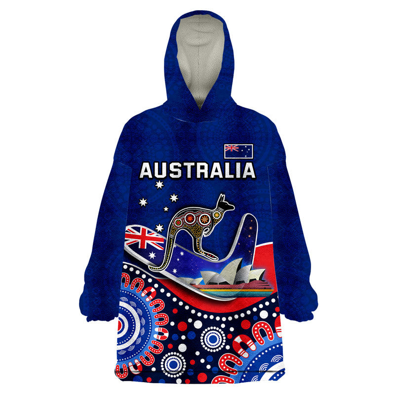 custom-personalised-australia-day-wearable-blanket-hoodie-indigenous-kangaroo-and-boomerang