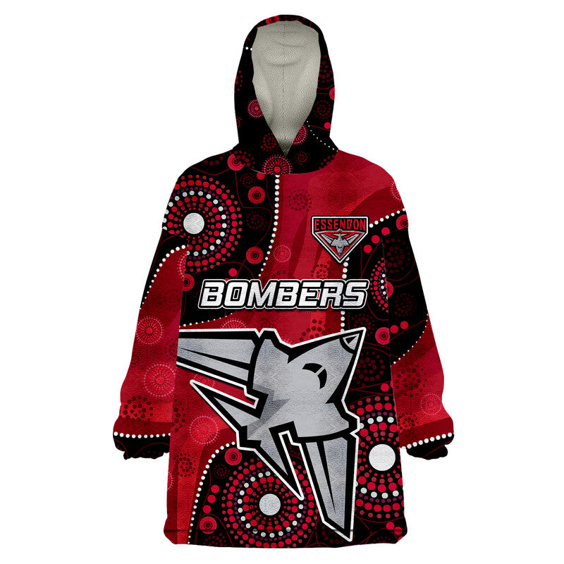 custom-personalised-essendon-football-aboriginal-bombers-wearable-blanket-hoodie