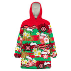 rabbitohs-rugby-wearable-blanket-hoodie-tropical-flowers-and-palm-hawaiian-style