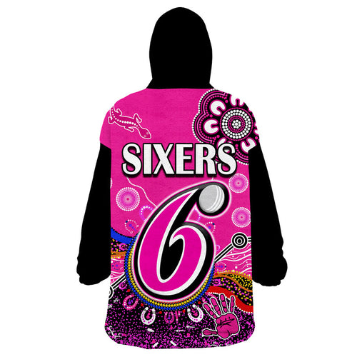 sydney-sixers-wearable-blanket-hoodie-cricket-indigenous-aboriginal-lizard-version