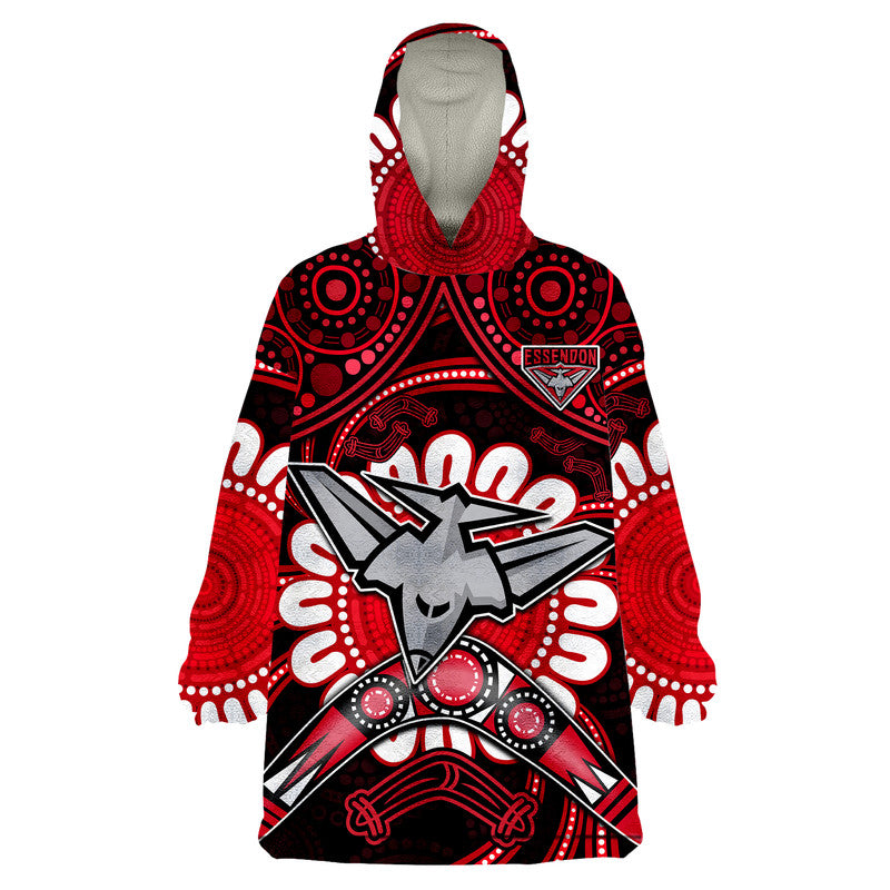 custom-personalised-bombers-football-wearable-blanket-hoodie-boomerang-indigenous-dots