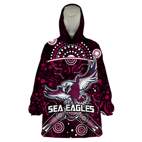 custom-personalised-sea-eagles-rugby-wearable-blanket-hoodie-boomerang-indigenous-dots