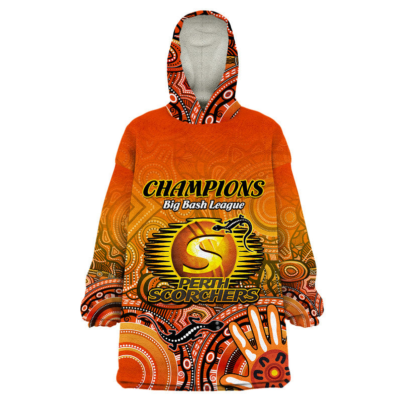 custom-personalised-perth-scorchers-champions-wearable-blanket-hoodie-lizard-indigenous-aboriginal