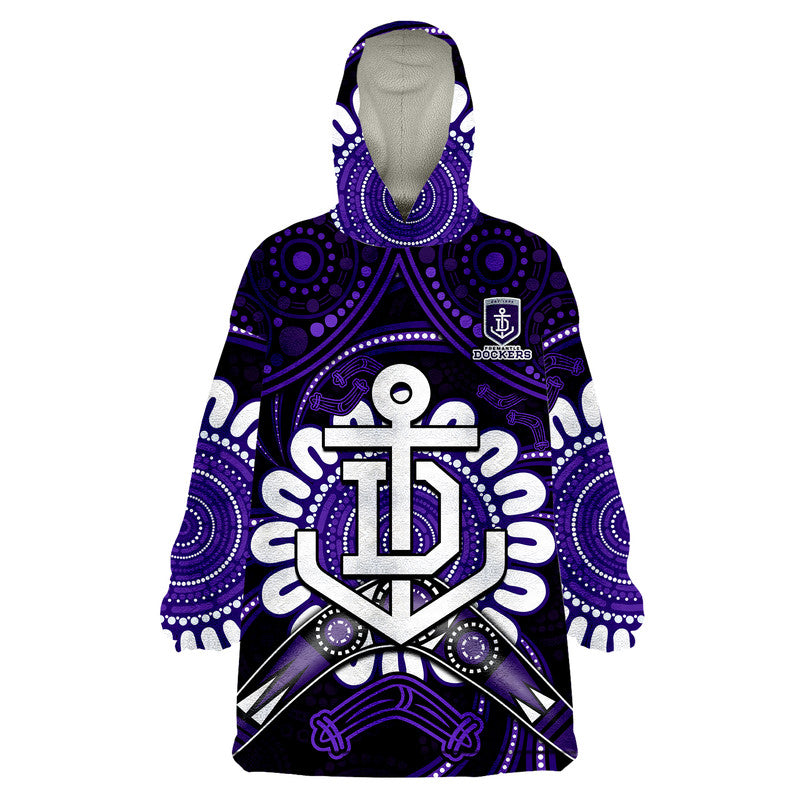 custom-personalised-dockers-football-wearable-blanket-hoodie-boomerang-indigenous-dots