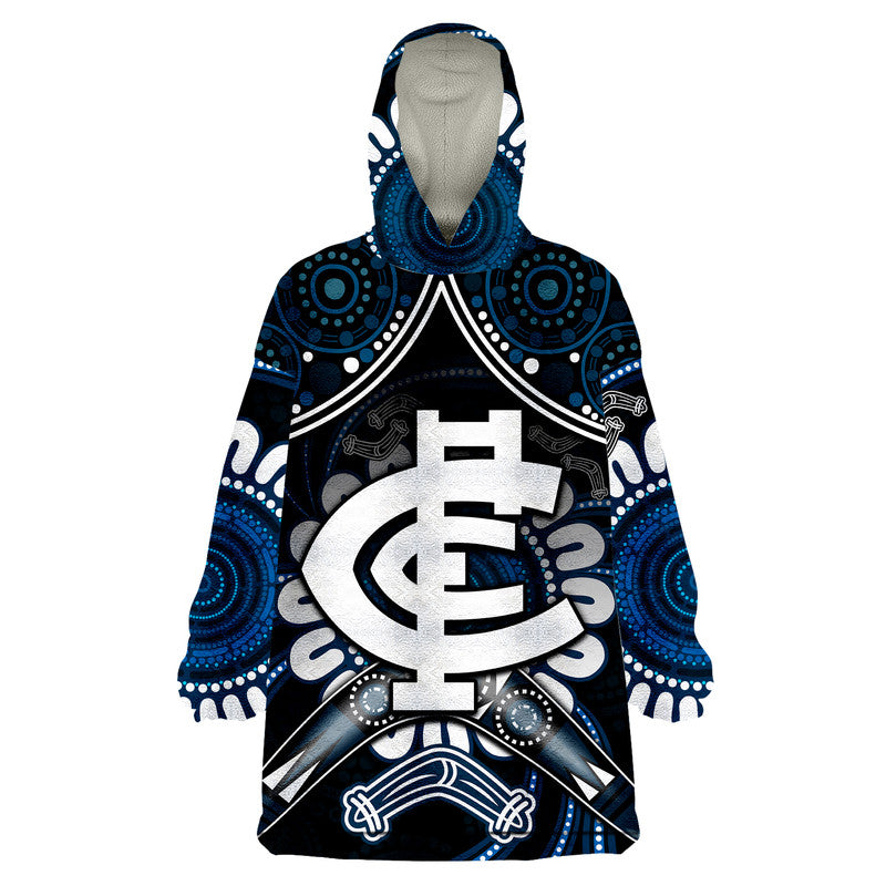 custom-personalised-blues-football-wearable-blanket-hoodie-boomerang-indigenous-dots