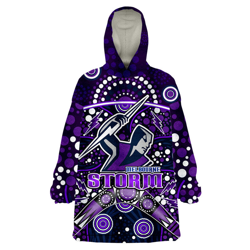 custom-personalised-storm-rugby-wearable-blanket-hoodie-melbourne-boomerang-indigenous-dots
