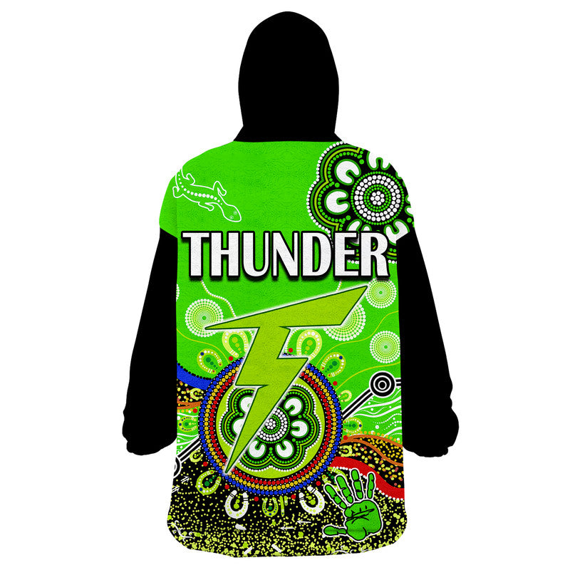 sydney-thunder-wearable-blanket-hoodie-cricket-indigenous-aboriginal-lizard-version