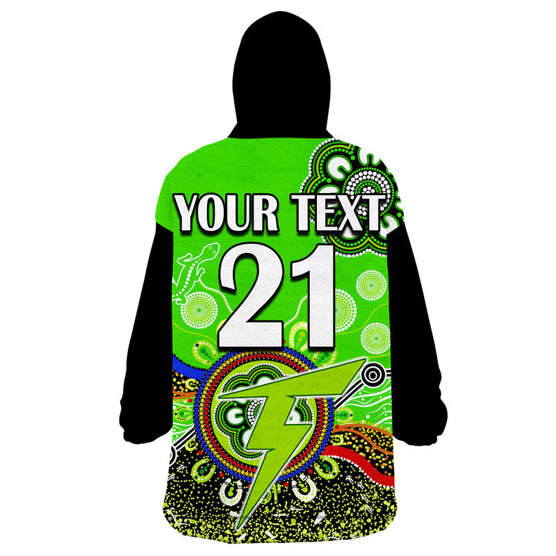 custom-personalised-sydney-thunder-wearable-blanket-hoodie-cricket-indigenous-aboriginal-lizard-version