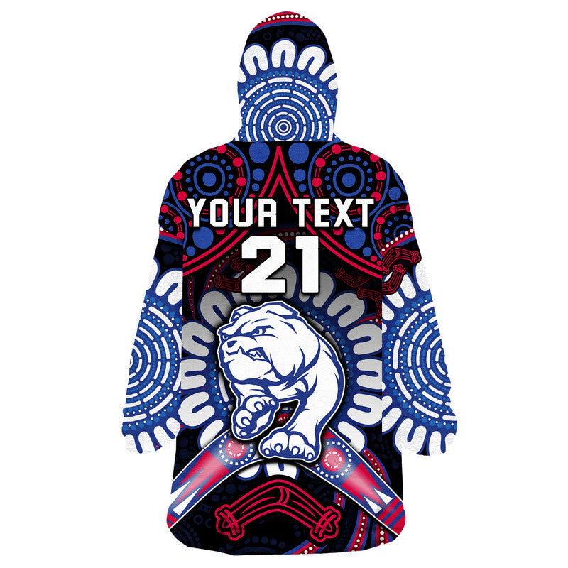 custom-personalised-western-bulldogs-football-wearable-blanket-hoodie-boomerang-indigenous-dots