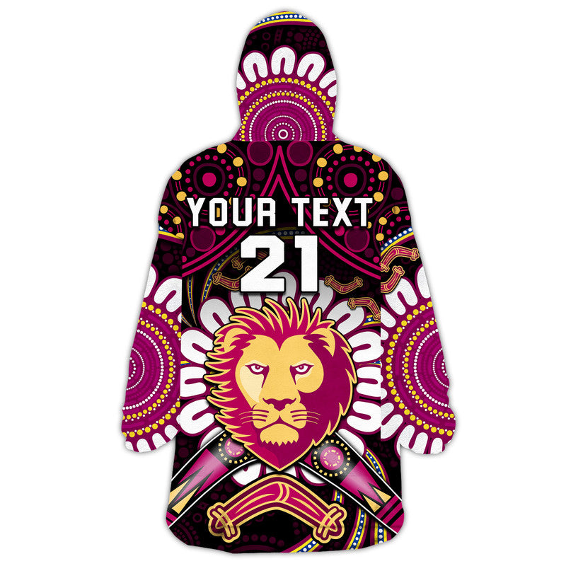 custom-personalised-brisbane-lions-football-wearable-blanket-hoodie-boomerang-indigenous-dots
