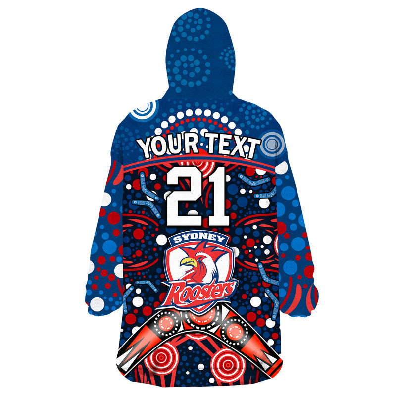 custom-personalised-roosters-rugby-wearable-blanket-hoodie-boomerang-indigenous-dots