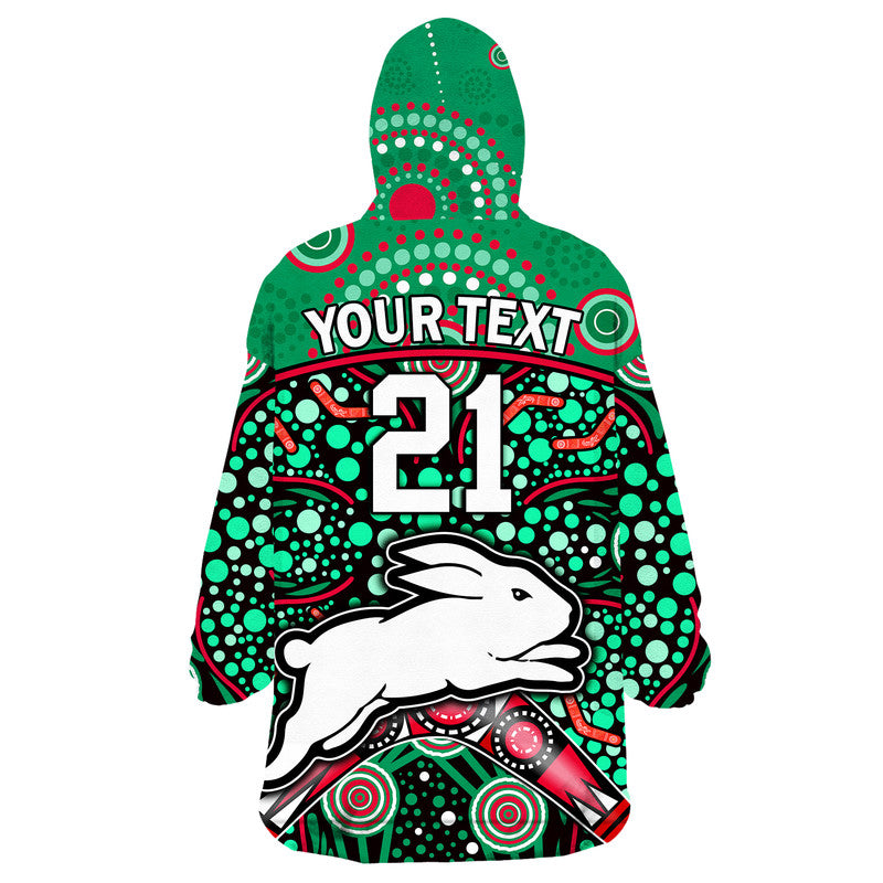 custom-personalised-south-sydney-indigenous-rabbitohs-dot-art-style-wearable-blanket-hoodie