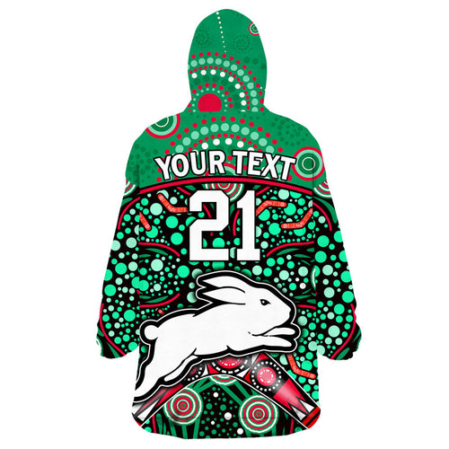 custom-personalised-south-sydney-indigenous-rabbitohs-dot-art-style-wearable-blanket-hoodie