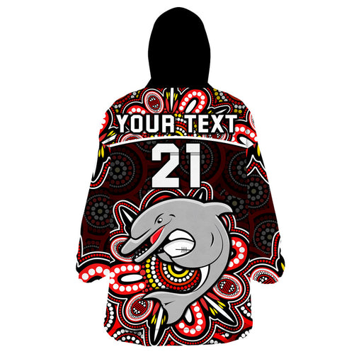 custom-personalised-dolphins-rugby-wearable-blanket-hoodie-aboriginal-dot-painting